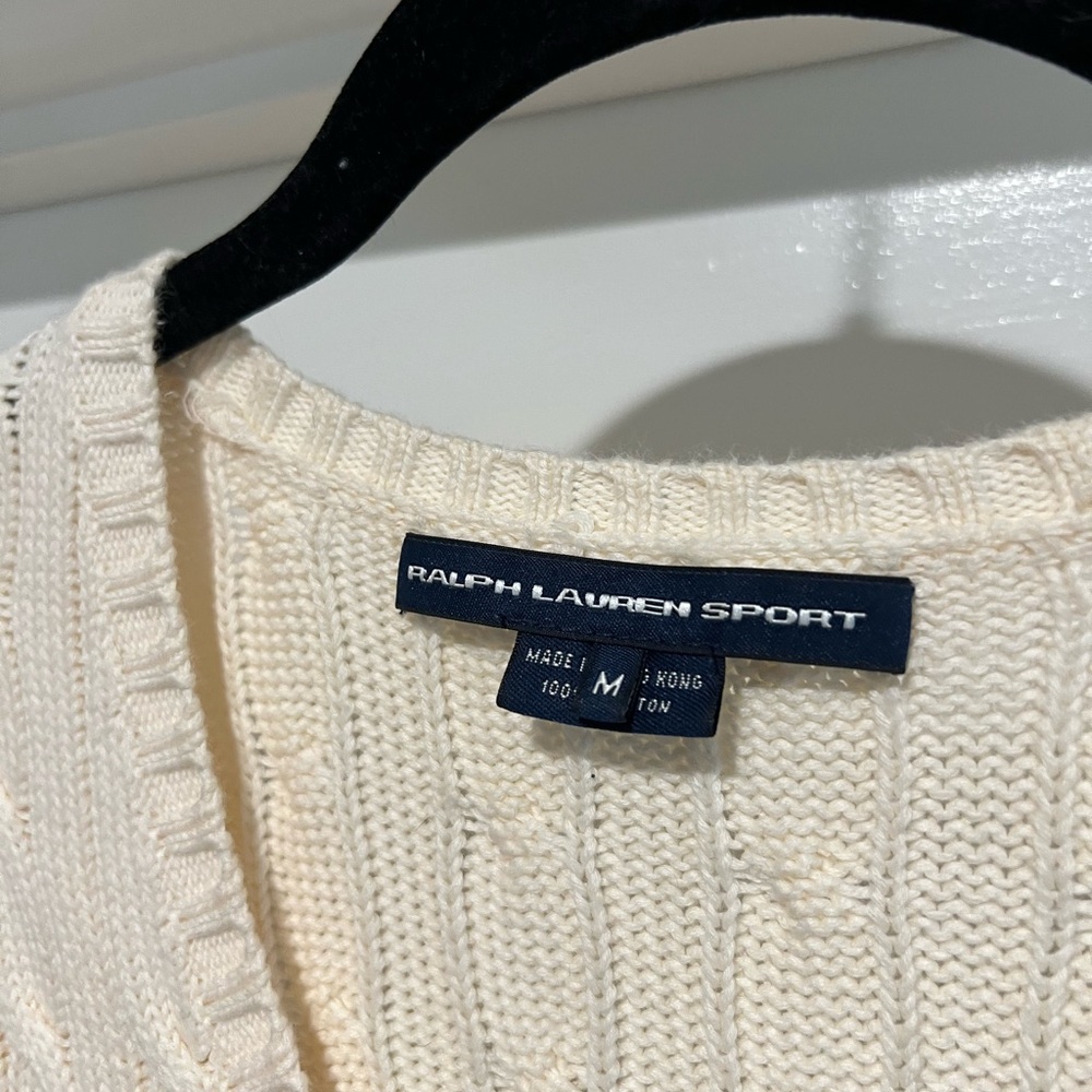 Ralph Lauren V-Neck Sweater in Cream - Picture 4 of 8